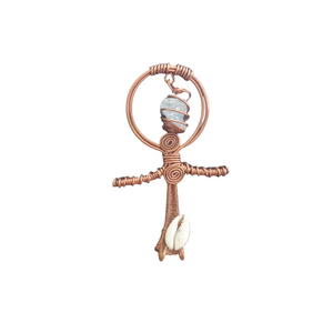 Copper Ankh Pendant w/ Celestite dangle