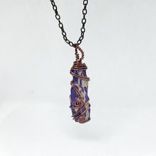 Load image into Gallery viewer, Purple Jasper Antique Copper wrapped pendant - Kalypso&#39;s Hazina
