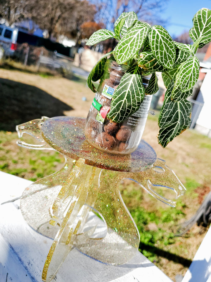 Glittery Viper Plant Stand. Candle Stand.