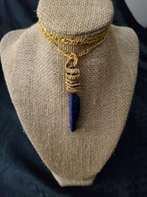 Load and play video in Gallery viewer, Lapis Lazuli Pendant in Gold Casing
