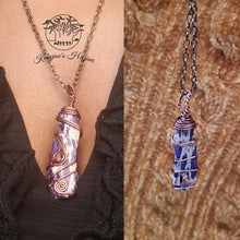 Load image into Gallery viewer, Purple Jasper Antique Copper wrapped pendant - Kalypso&#39;s Hazina
