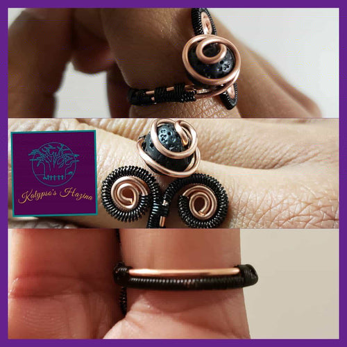 Oil Infuser Lava Swirl Adjustable Ring - Kalypso's Hazina