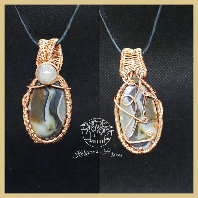 Crazy Lace Agate & Labradorite Pendant - Kalypso's Hazina