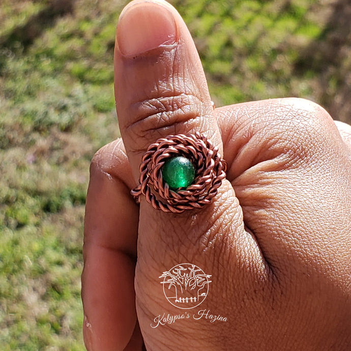 Green Jade Twist Ring - Kalypso's Hazina